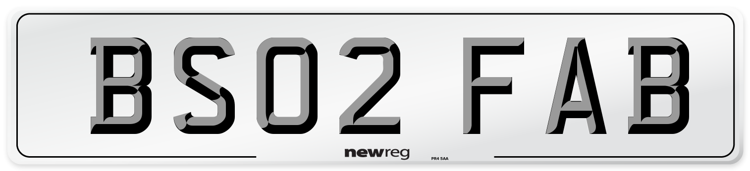 BS02 FAB Number Plate from New Reg